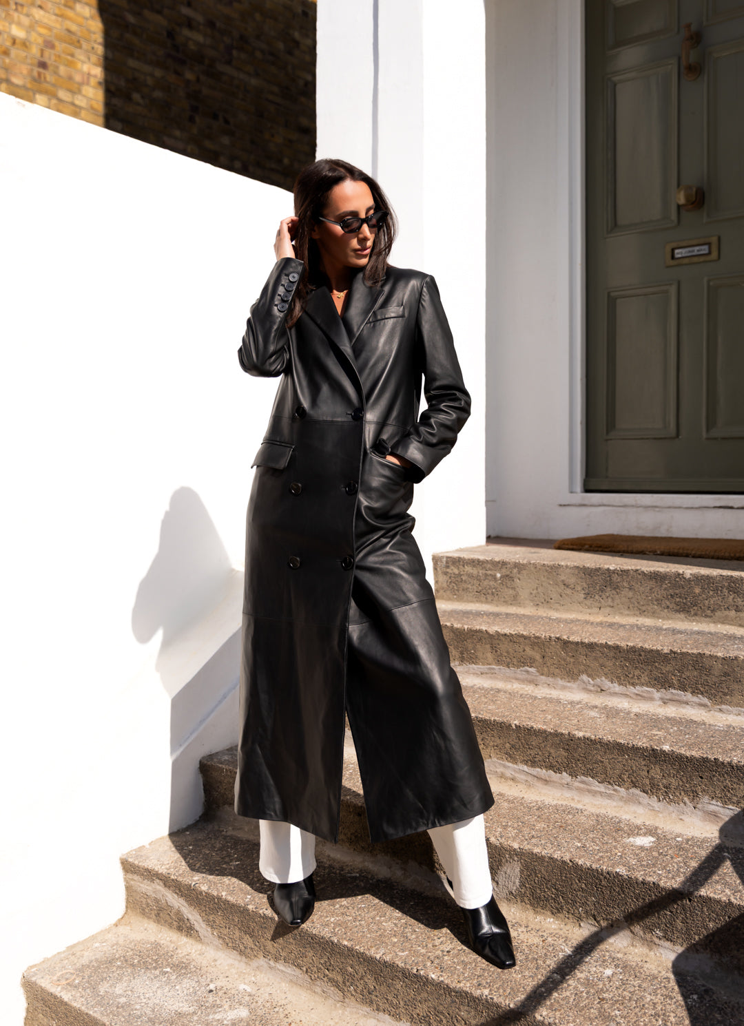 Mayfair Leather Trench Double  Breasted