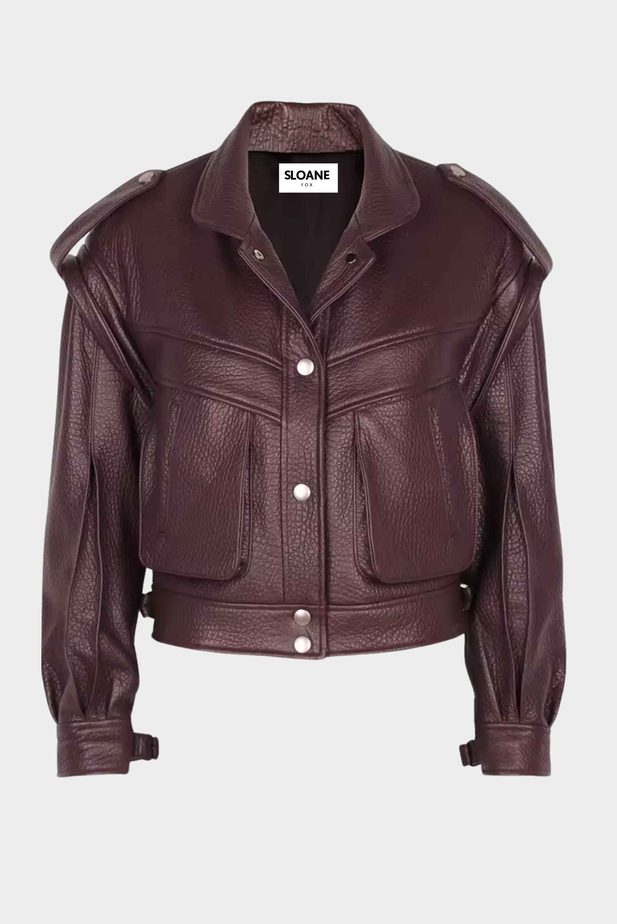 The London Oversized Textured-leather Jacket