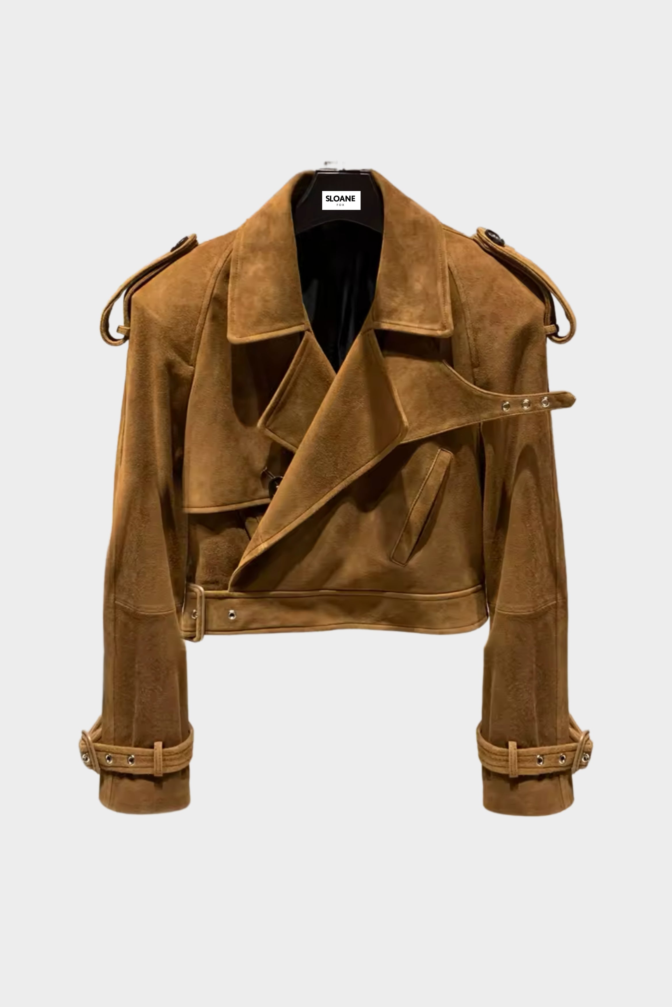 Kensington Cropped Suede Trench Wine
