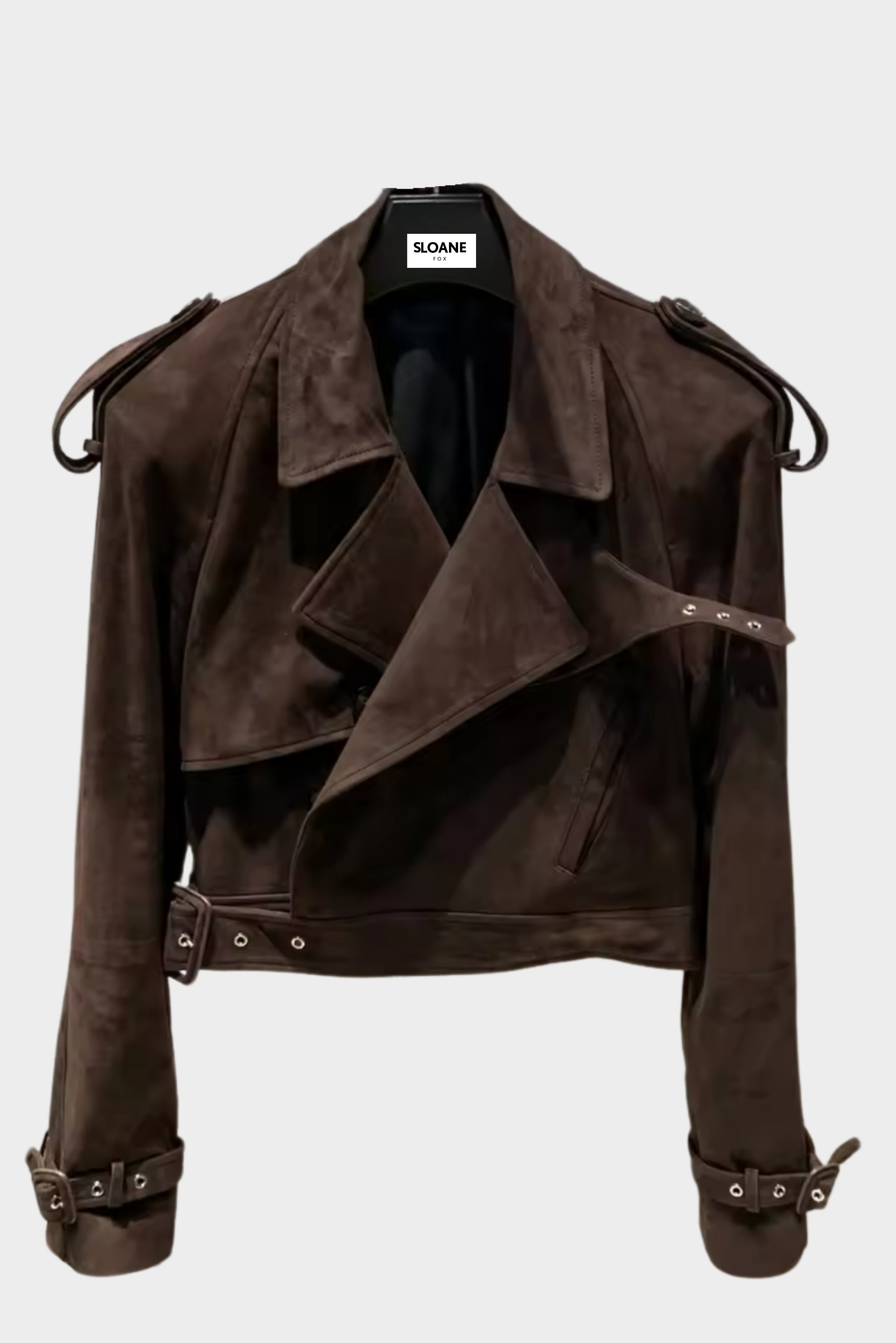 Kensington Cropped Suede Trench Wine