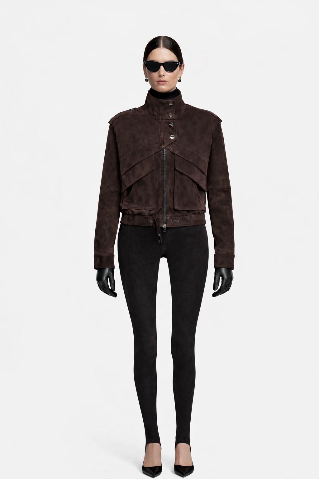 City Espresso Suede Bomber Jacket