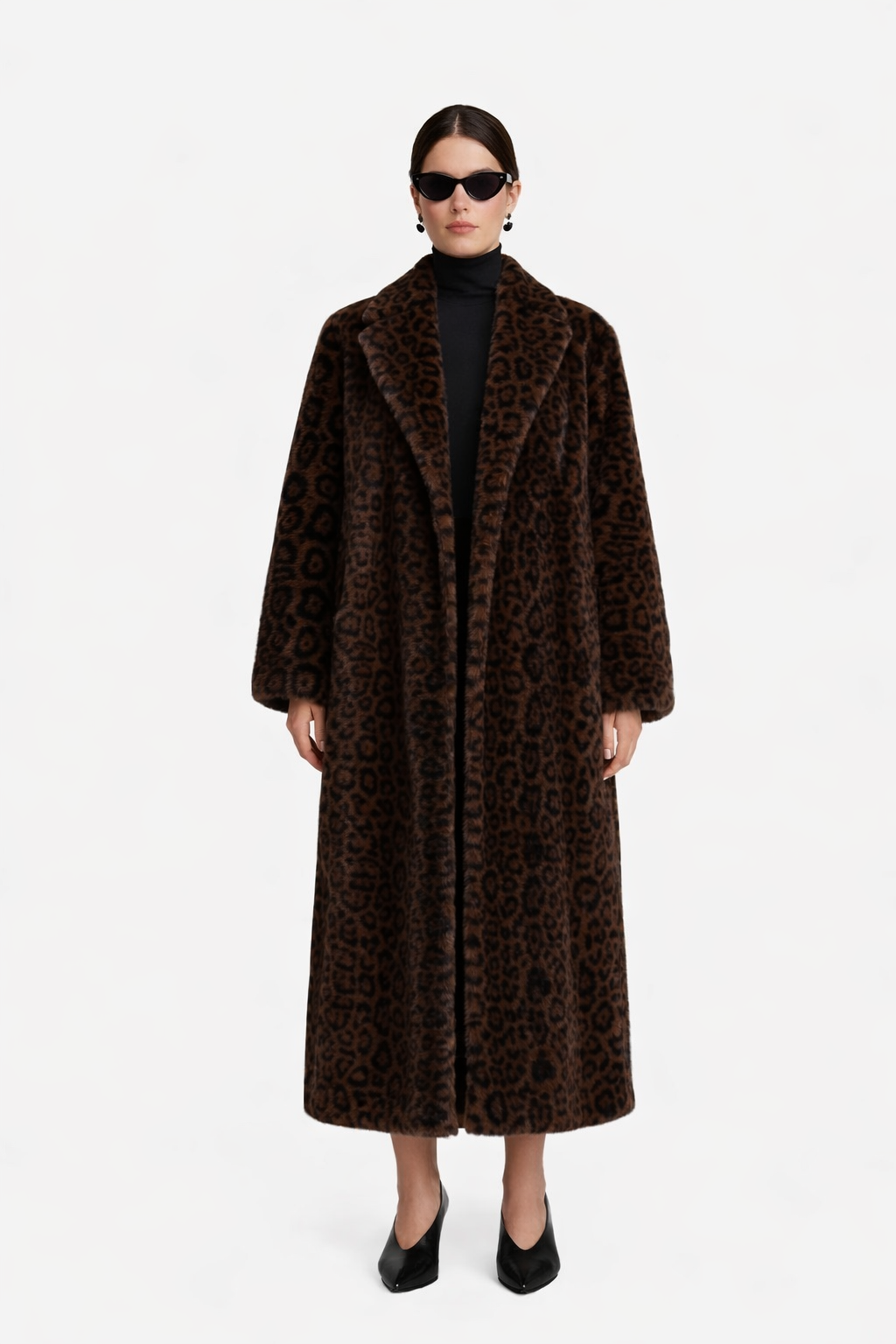 Faux Fur Leopard Print Coat