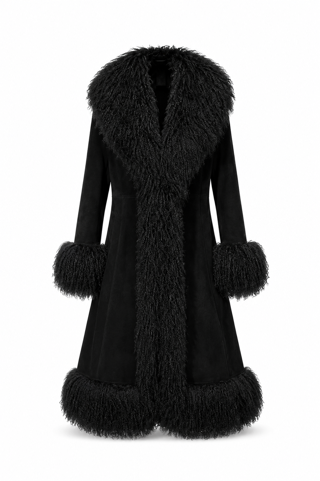Sloane Suede Mongolian Long Coat