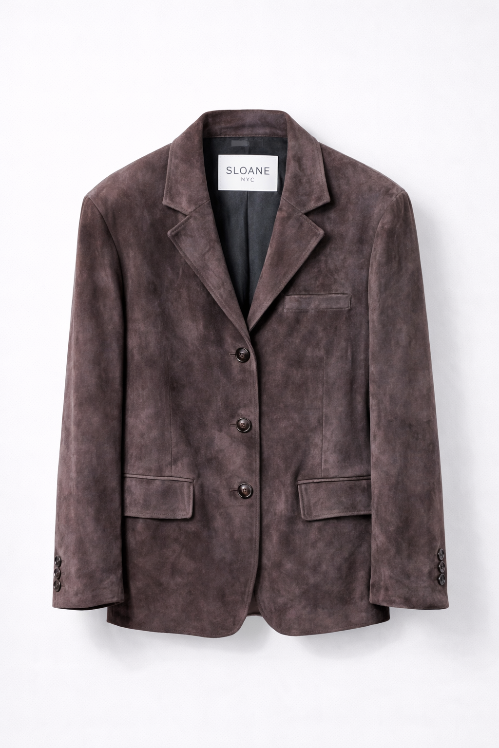 Boyfriend Suede Blazer Chocolate Brown
