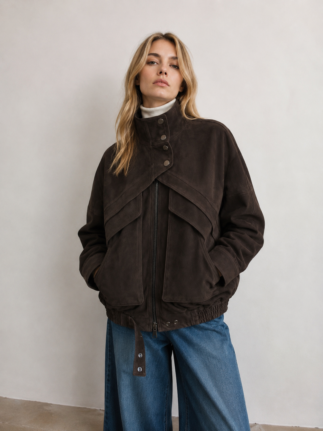 City Suede Bomber Jacket