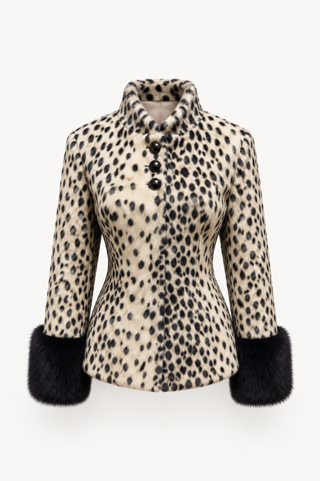 The Snow Leopard Faux Fur Peplum Jacket