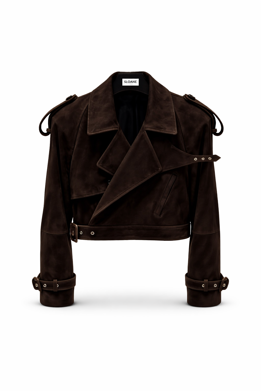 Kensington Cropped Suede Trench Mocha
