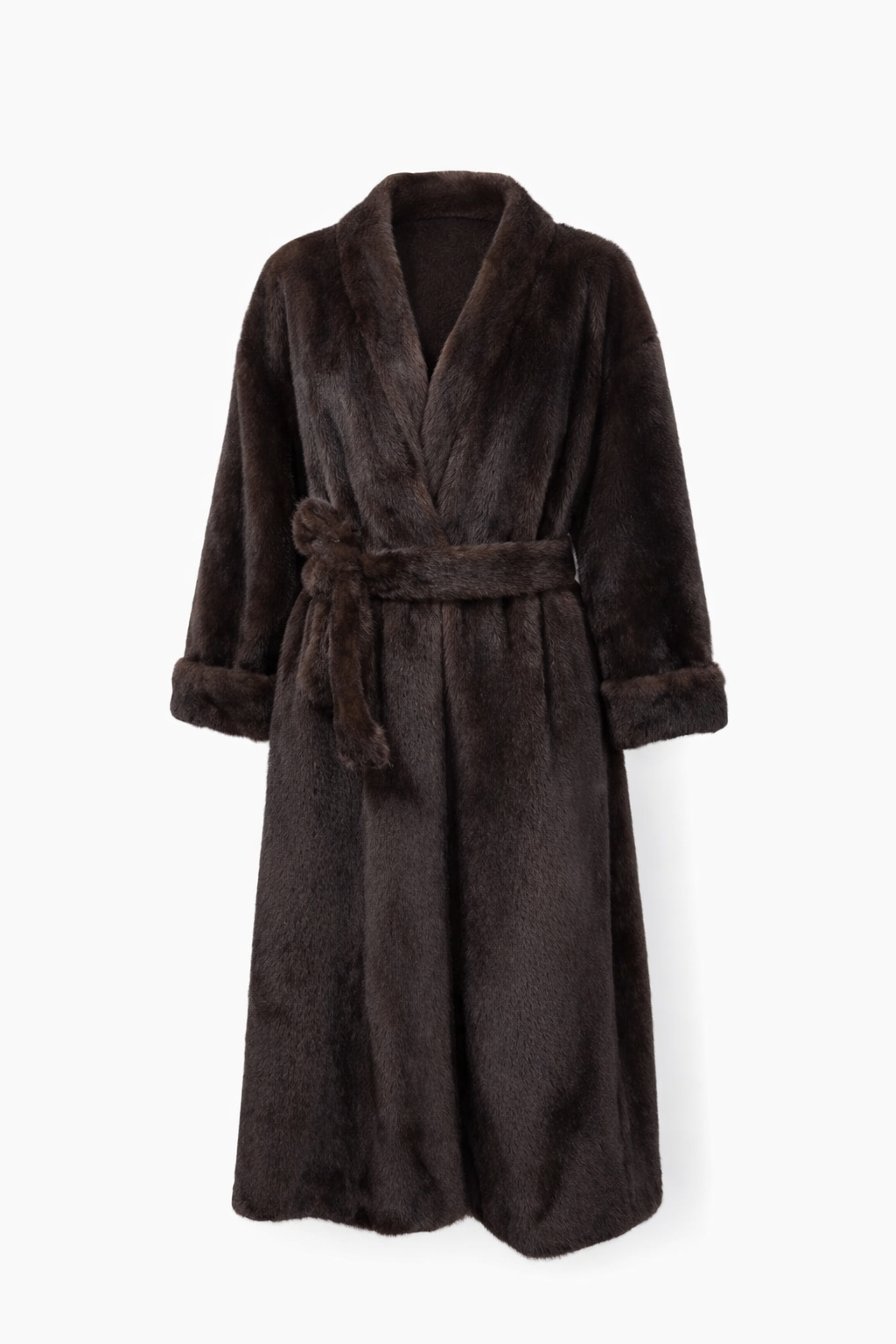 Courchevel Faux Fur Belted Coat