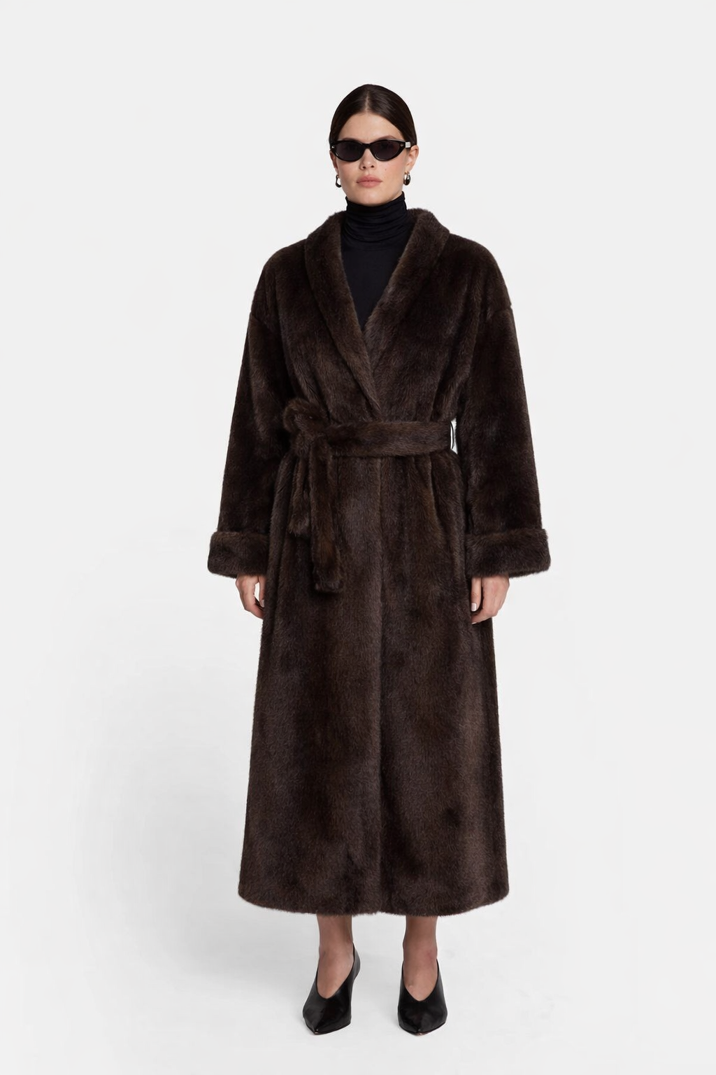 Courchevel Faux Fur Belted Coat