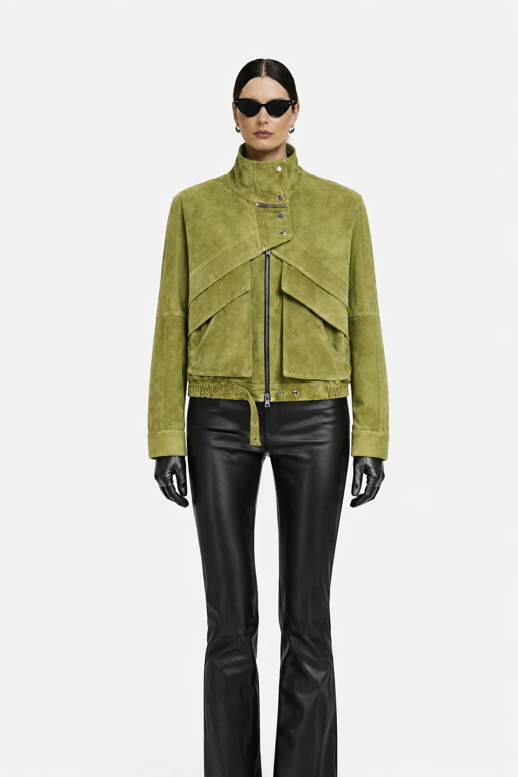 City Match Suede Bomber Jacket