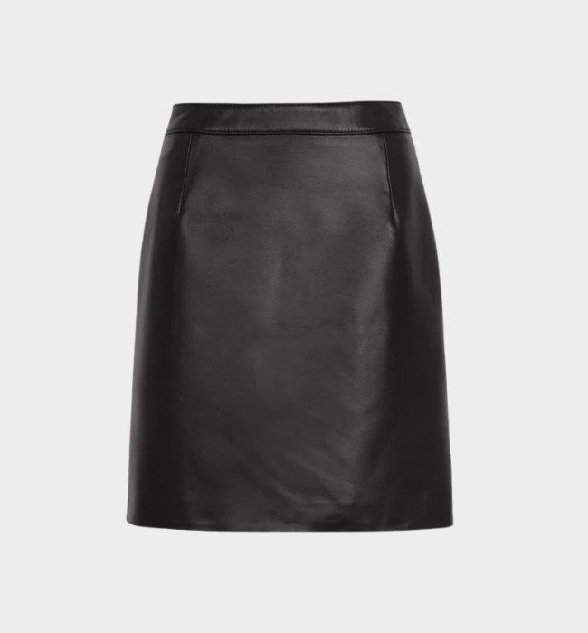 Lady leather pencil skirt