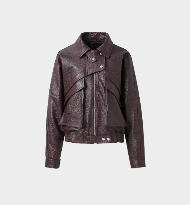 Sloane Fox Lola Leather Bomber Jacket