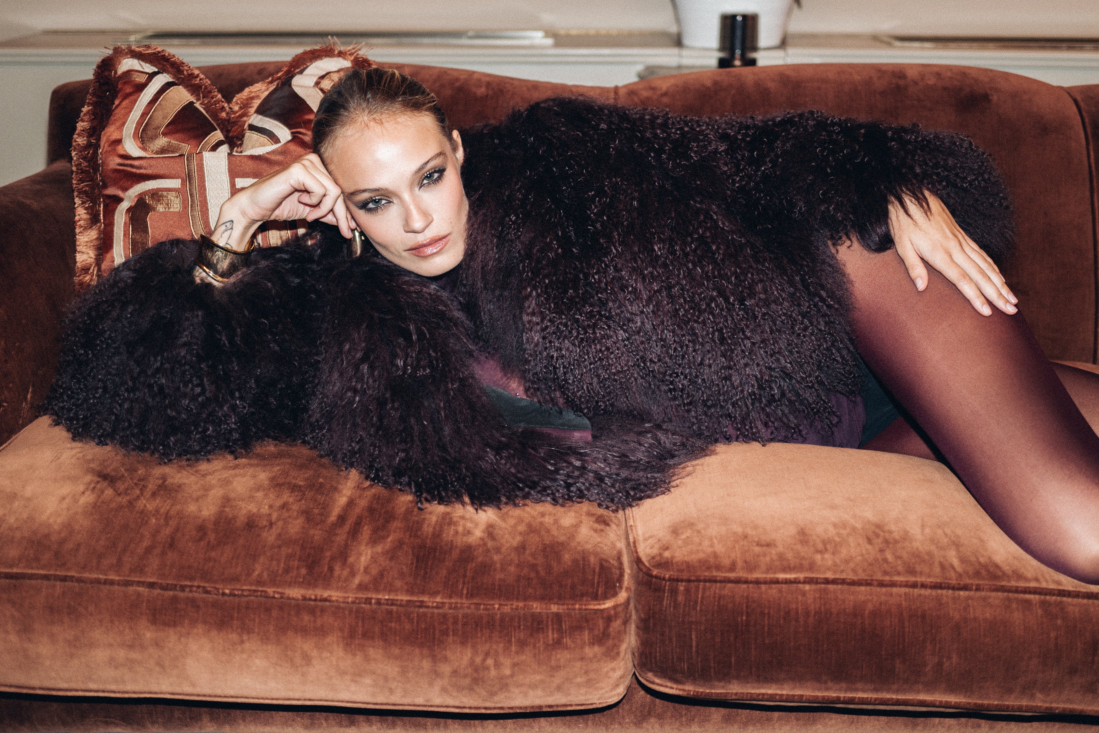 Sloane Mongolian Fur Coat