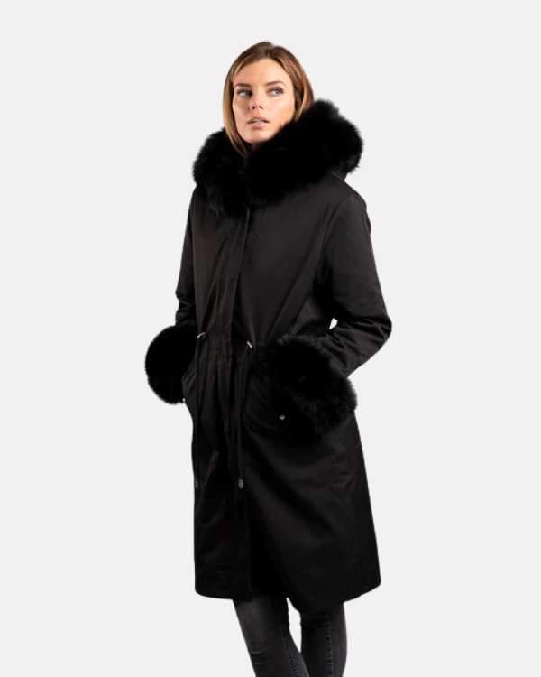 Ski Lux Parka Jacket Long Black