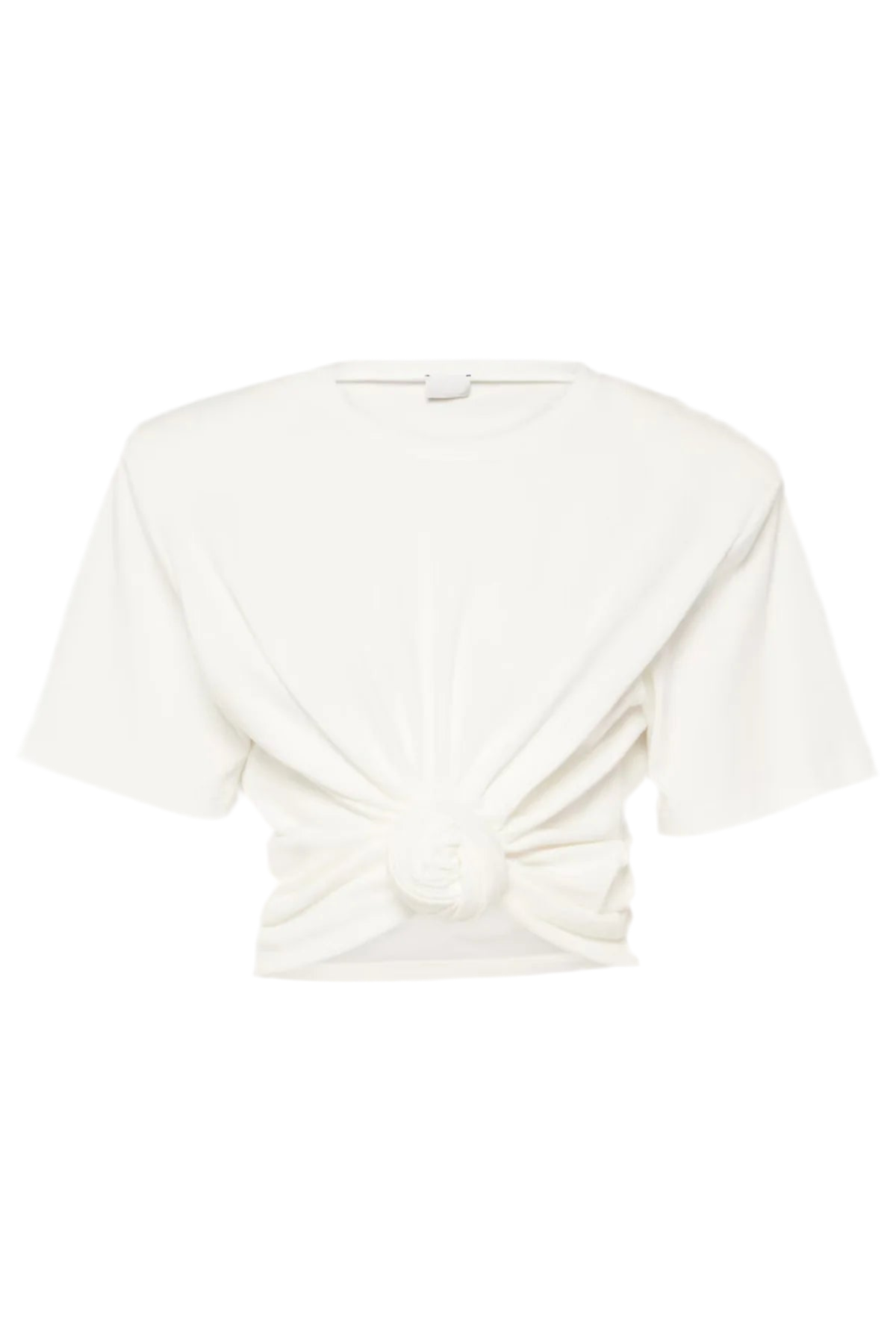 White Knotted Crop T-shirt