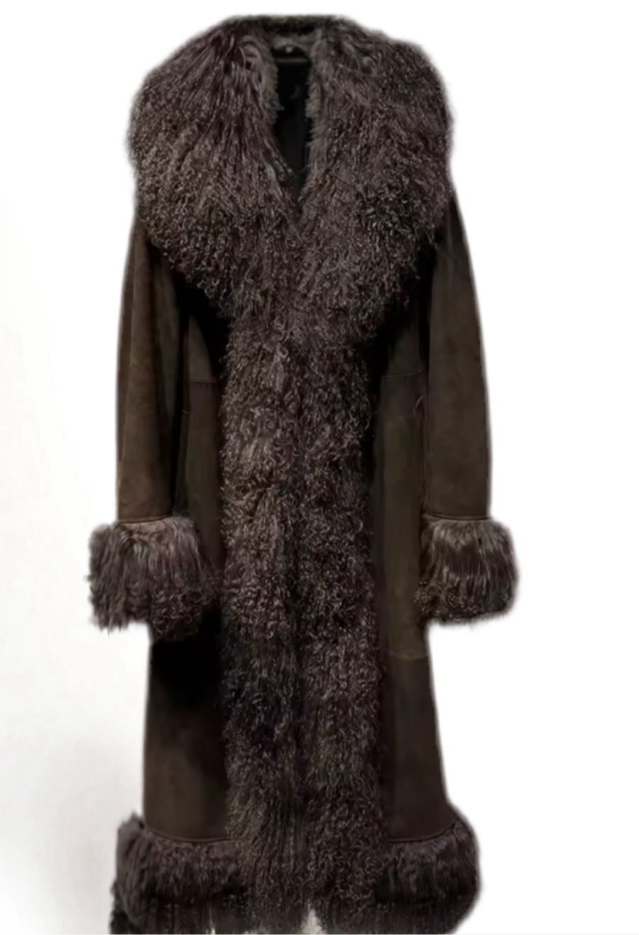 Sloane Suede Mongolian Long Coat