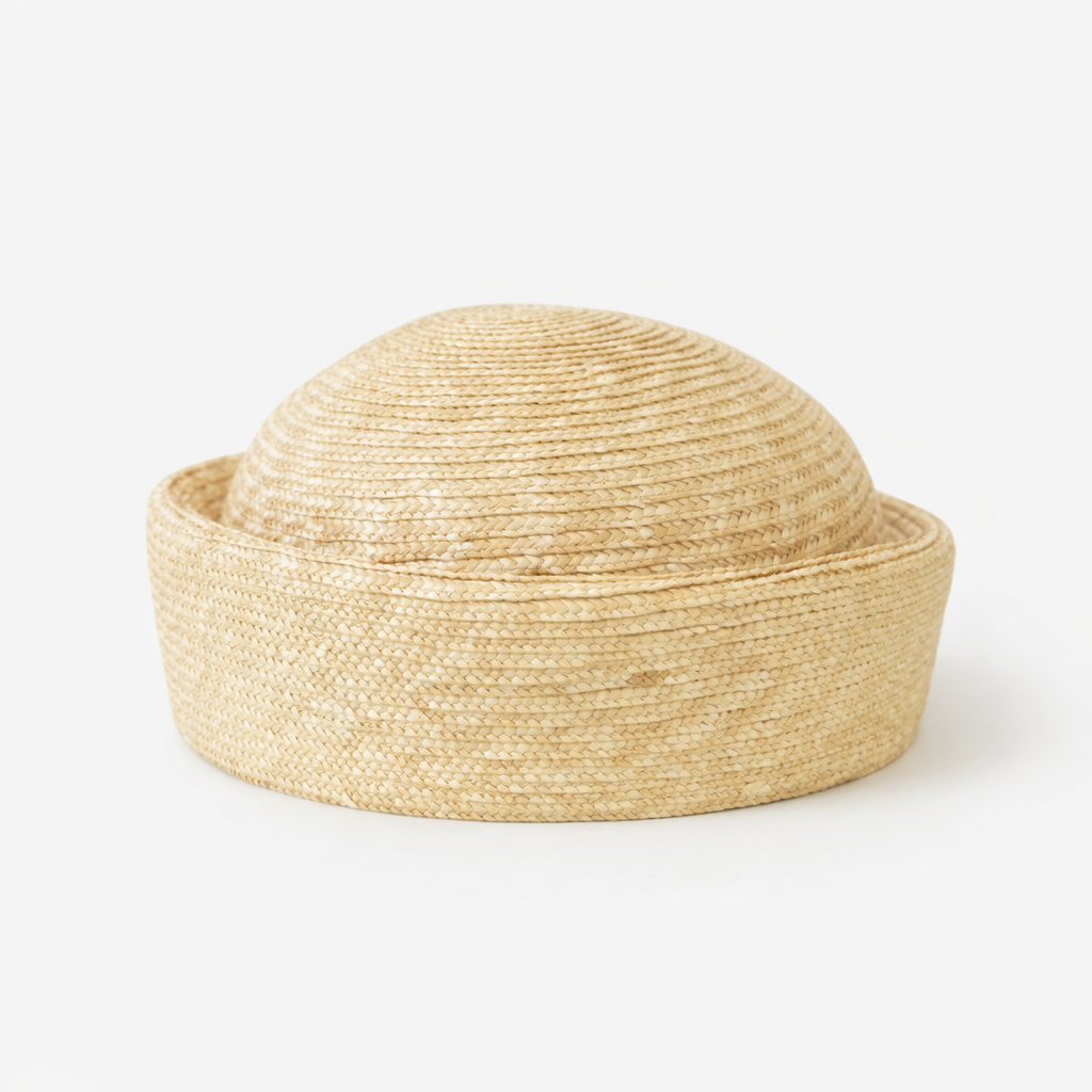 Aurelia Handwoven Wheat-Straw Pillbox Hat