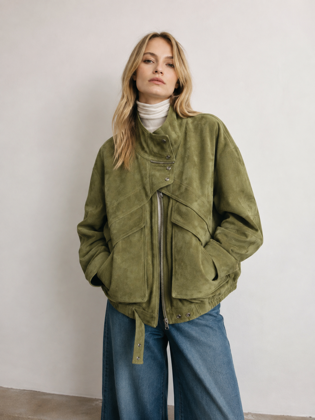 City Suede Bomber Jacket