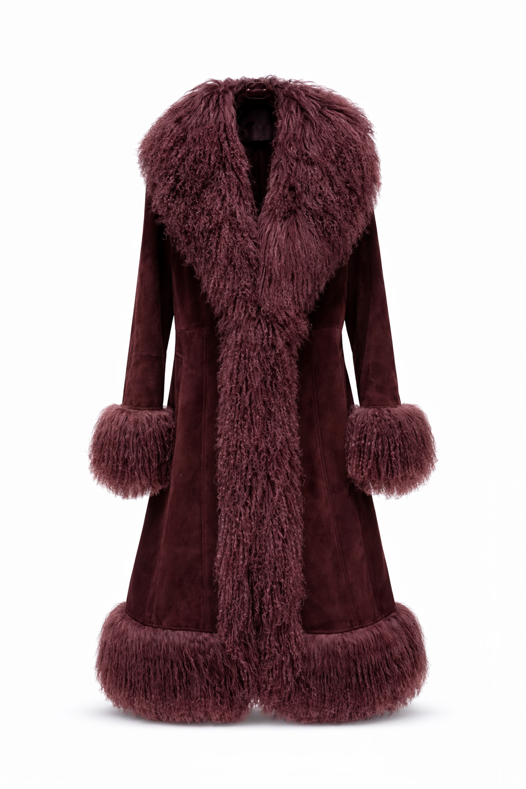 Sloane Suede Mongolian Long Coat