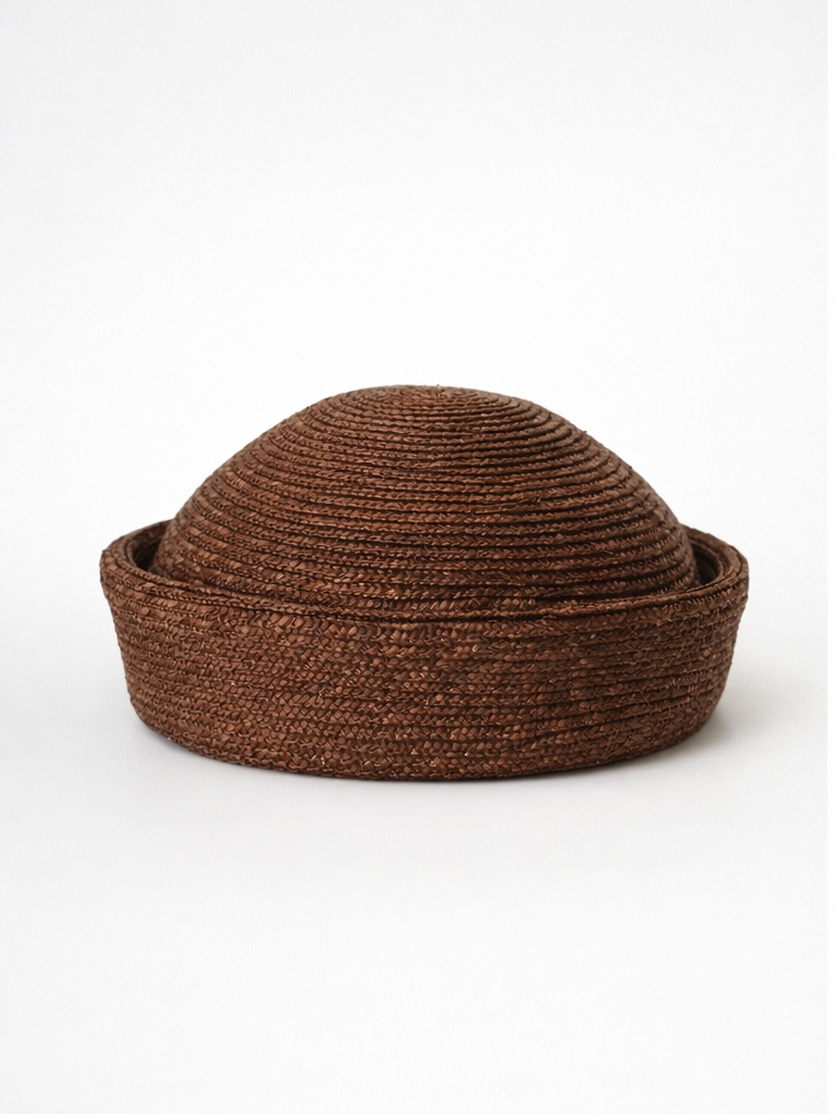 Aurelia Handwoven Wheat-Straw Pillbox Hat