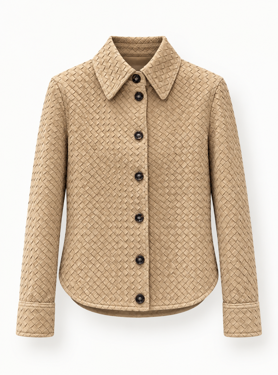 The Sloane Woven Suede Shirt Jacket
