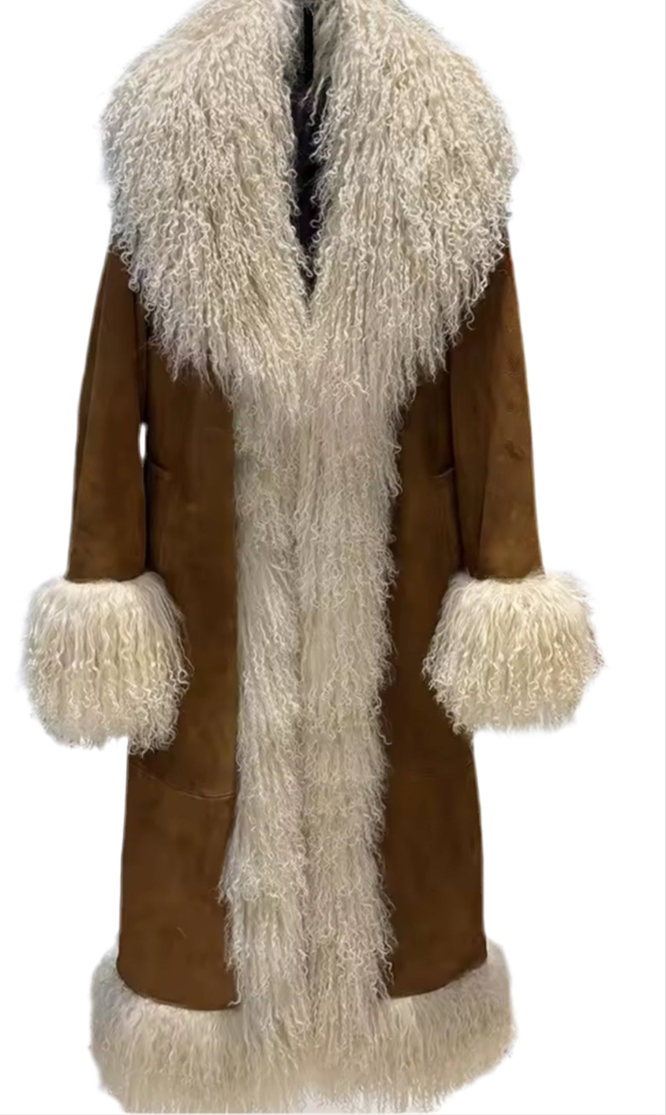 Sloane Suede Mongolian Long Coat