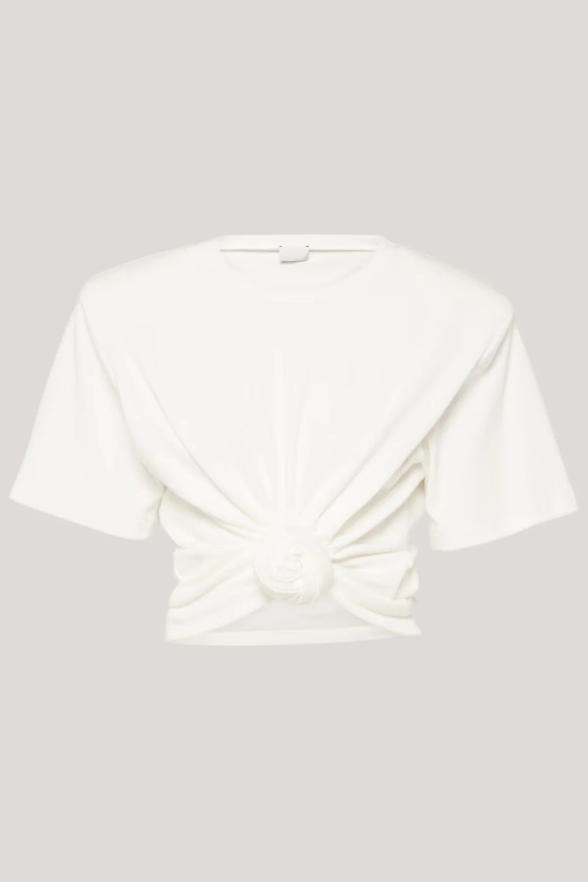 White Knotted Crop T-shirt