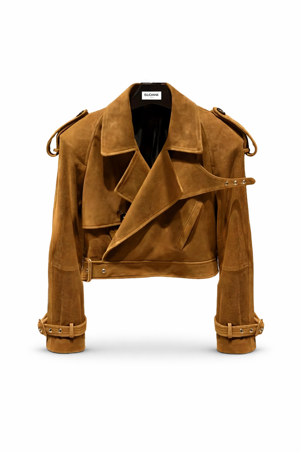 Kensington Cropped Suede Trench Tan