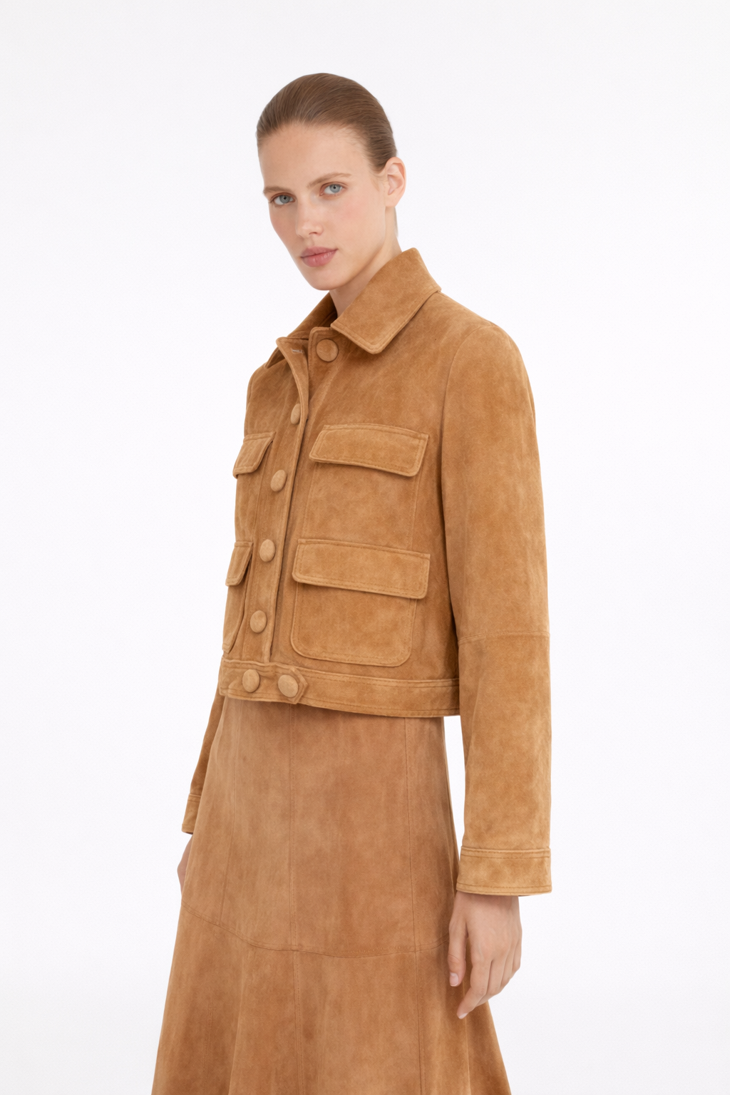 City Suede Cropped Blazer