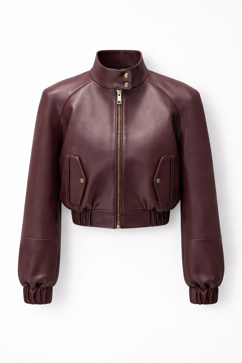 Belgravia Cropped Leather Bomber