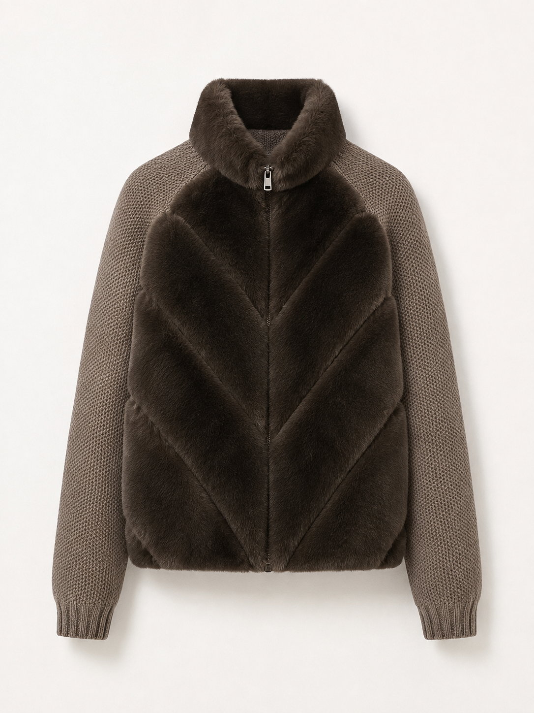 Rex Rabbit Fur & Knit Jacket