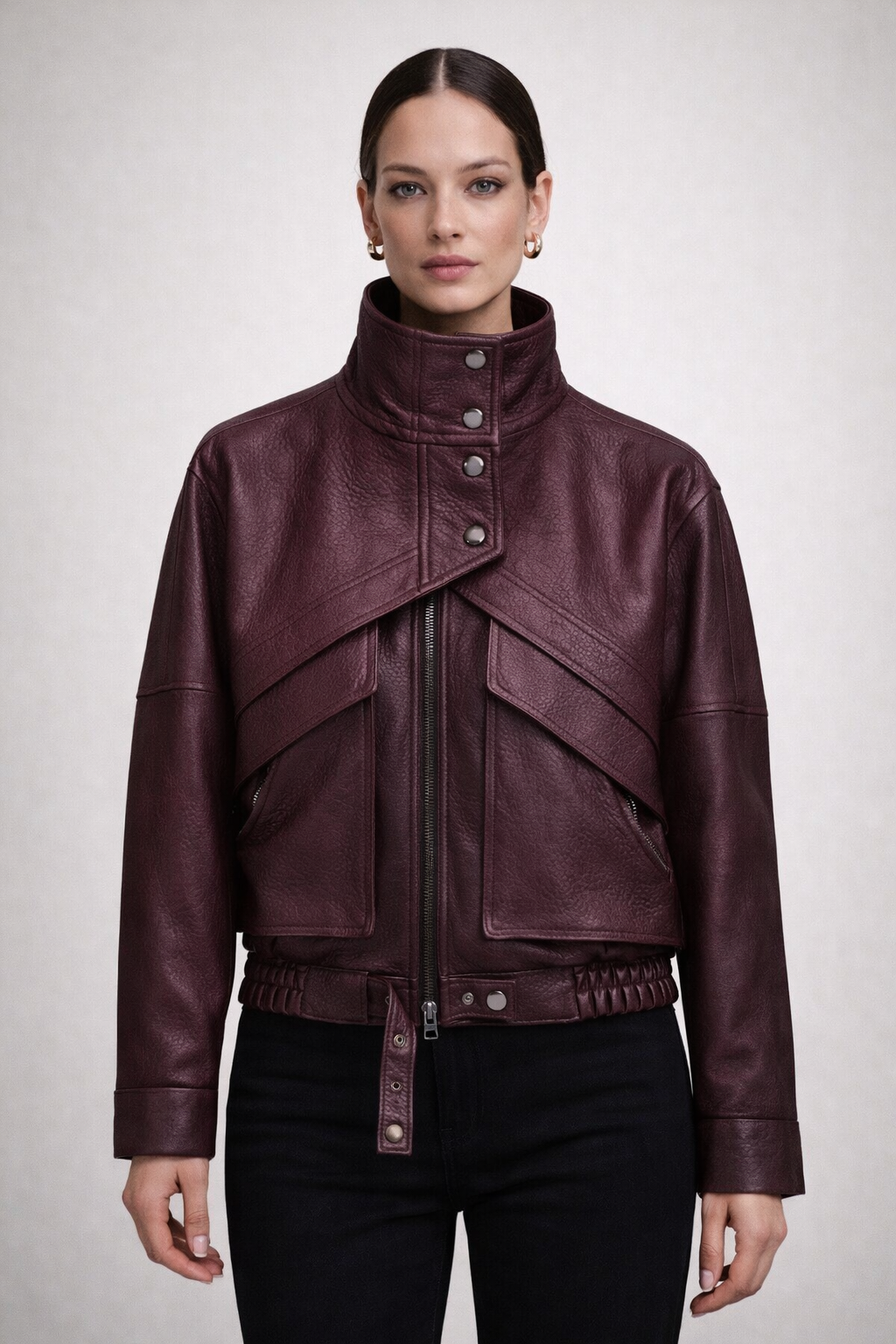 Lola Leather Bomber Jacket
