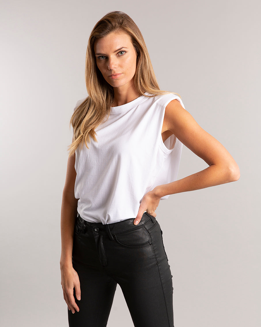 Classic White Muscle Padded T-shirt